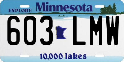 MN license plate 603LMW