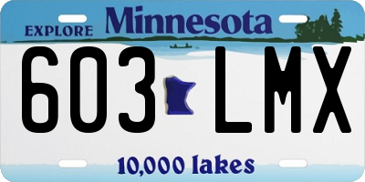 MN license plate 603LMX