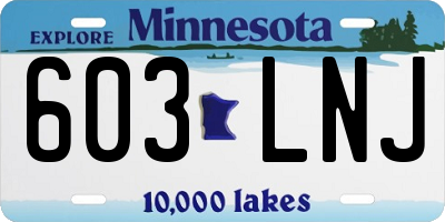 MN license plate 603LNJ