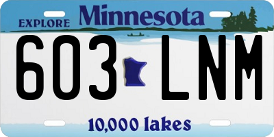 MN license plate 603LNM
