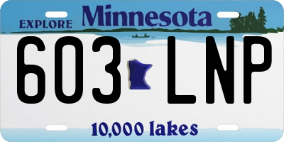 MN license plate 603LNP