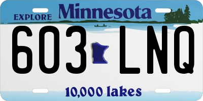 MN license plate 603LNQ