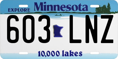 MN license plate 603LNZ
