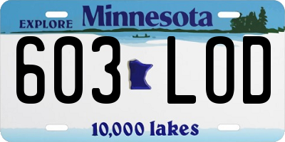 MN license plate 603LOD