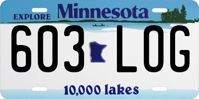 MN license plate 603LOG