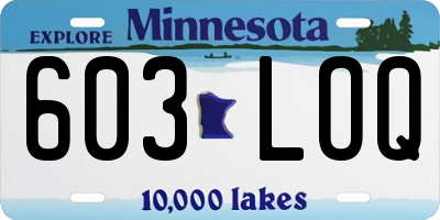 MN license plate 603LOQ