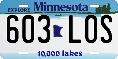 MN license plate 603LOS