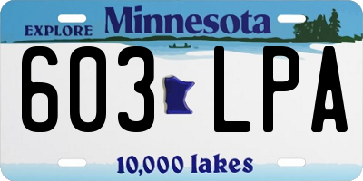 MN license plate 603LPA