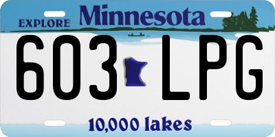 MN license plate 603LPG
