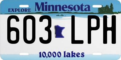 MN license plate 603LPH