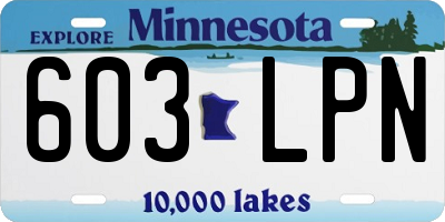 MN license plate 603LPN