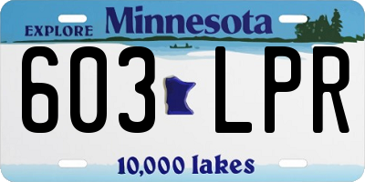 MN license plate 603LPR