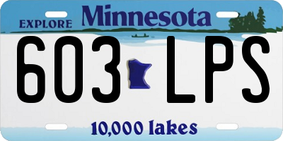 MN license plate 603LPS