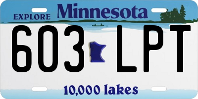 MN license plate 603LPT