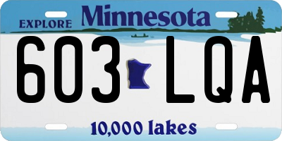 MN license plate 603LQA