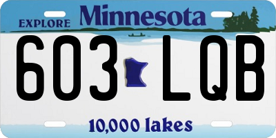 MN license plate 603LQB