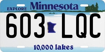 MN license plate 603LQC