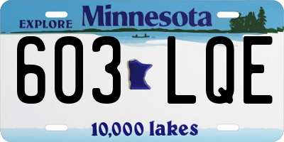 MN license plate 603LQE