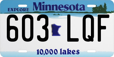 MN license plate 603LQF
