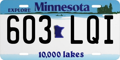 MN license plate 603LQI