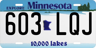 MN license plate 603LQJ