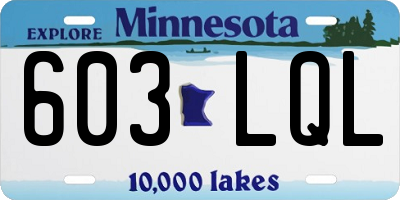 MN license plate 603LQL