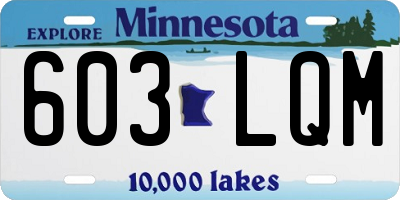 MN license plate 603LQM