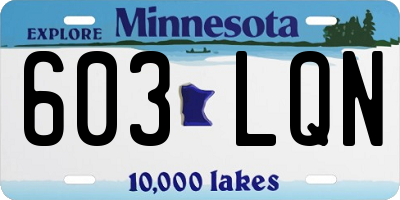 MN license plate 603LQN