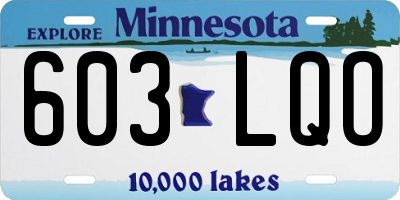 MN license plate 603LQO