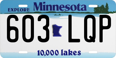 MN license plate 603LQP