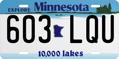 MN license plate 603LQU