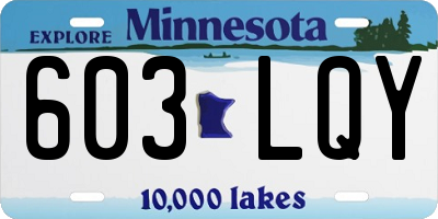 MN license plate 603LQY