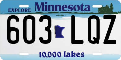 MN license plate 603LQZ