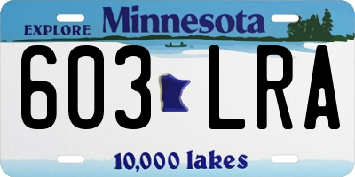 MN license plate 603LRA
