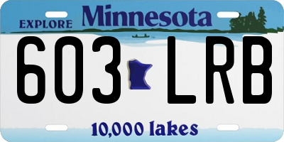 MN license plate 603LRB