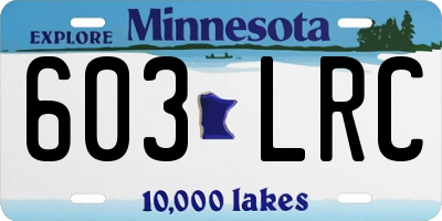 MN license plate 603LRC