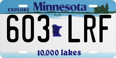 MN license plate 603LRF