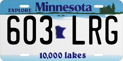 MN license plate 603LRG
