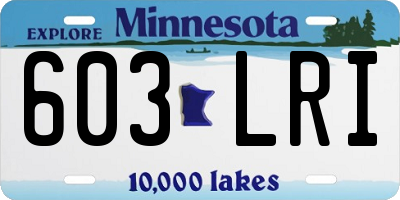 MN license plate 603LRI