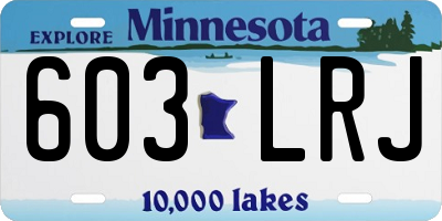 MN license plate 603LRJ