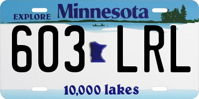 MN license plate 603LRL