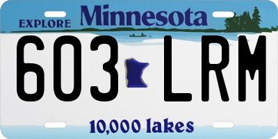 MN license plate 603LRM