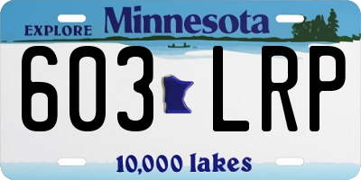 MN license plate 603LRP