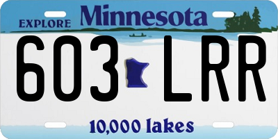 MN license plate 603LRR
