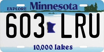 MN license plate 603LRU