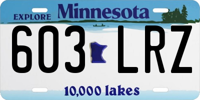 MN license plate 603LRZ
