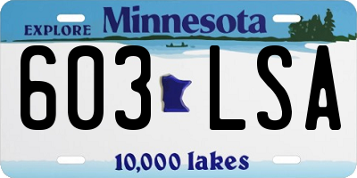 MN license plate 603LSA