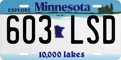 MN license plate 603LSD