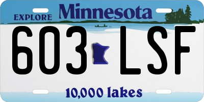 MN license plate 603LSF