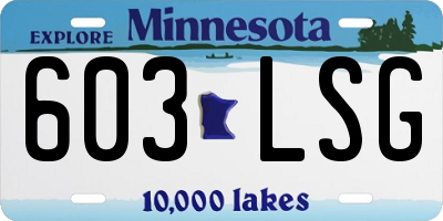 MN license plate 603LSG